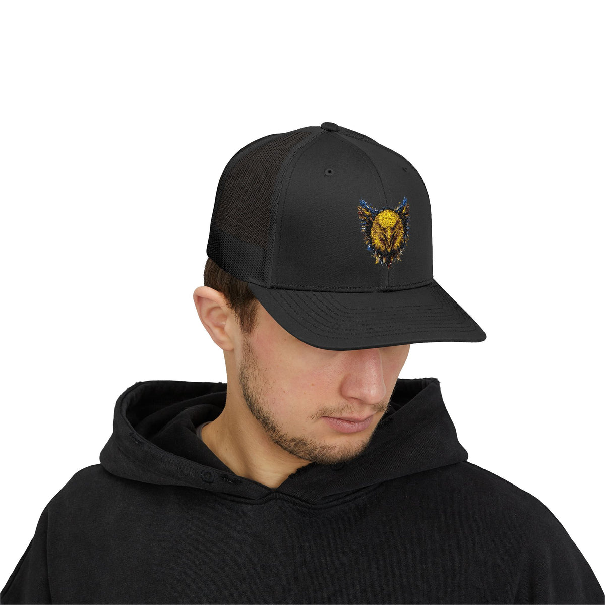 Eagle (Blue & Gold) — Snapback Trucker Hat