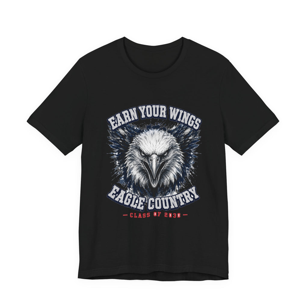 Earn Your Wings — Eagle Country 2030 Blue & White Tee
