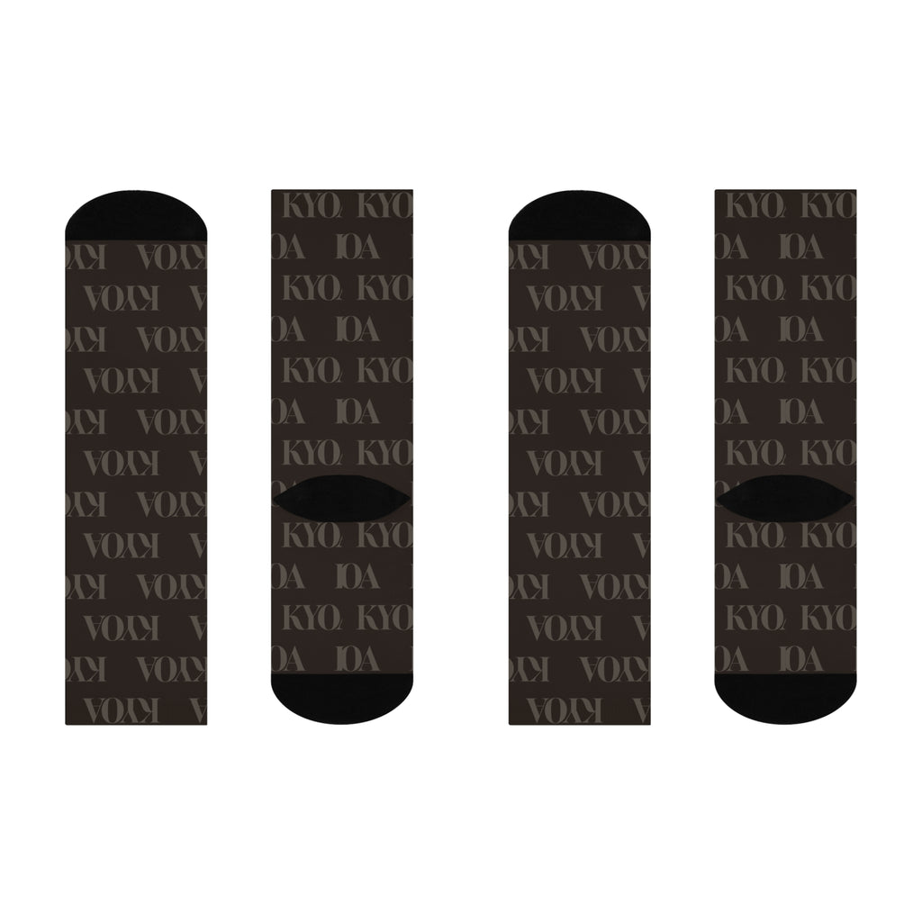 KYOA — Monogram Cushioned Crew Sock (Espresso)