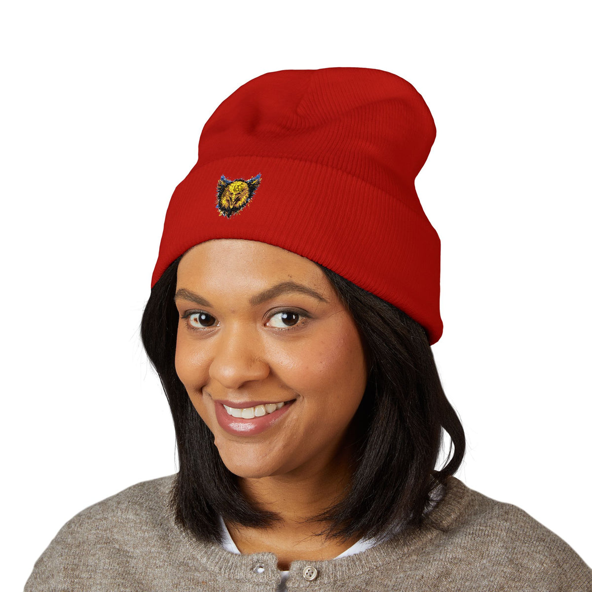Eagle (Blue & Gold) — Embroidered Beanie
