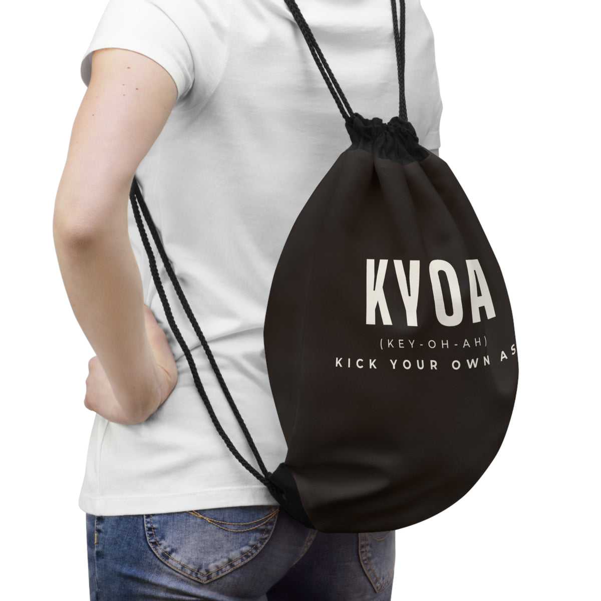 KYOA — Drawstring Gym Bag (Espresso Monogram)