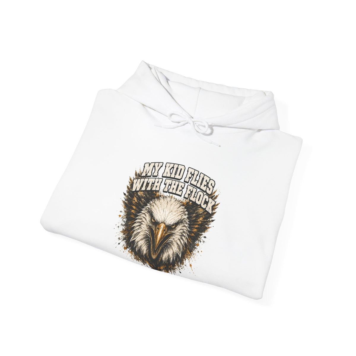 My Kid Flies With the Flock — Eagle Country Gold & White Hoodie