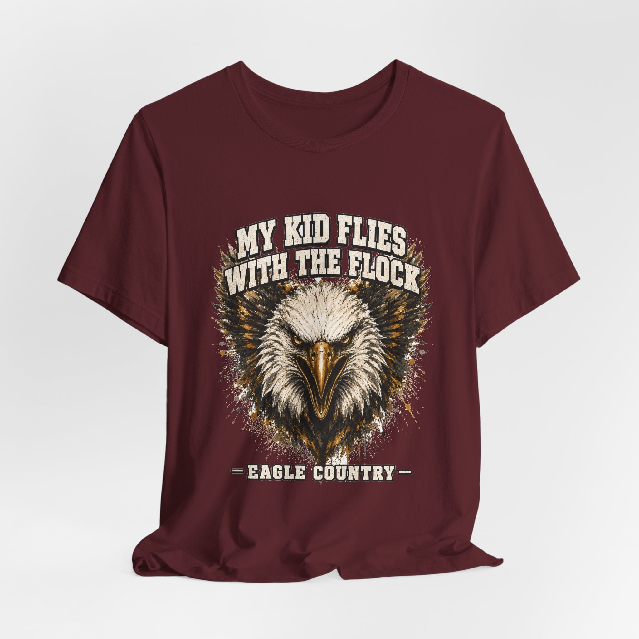 My Kid Flies With the Flock — Eagle Country Gold & White Tee