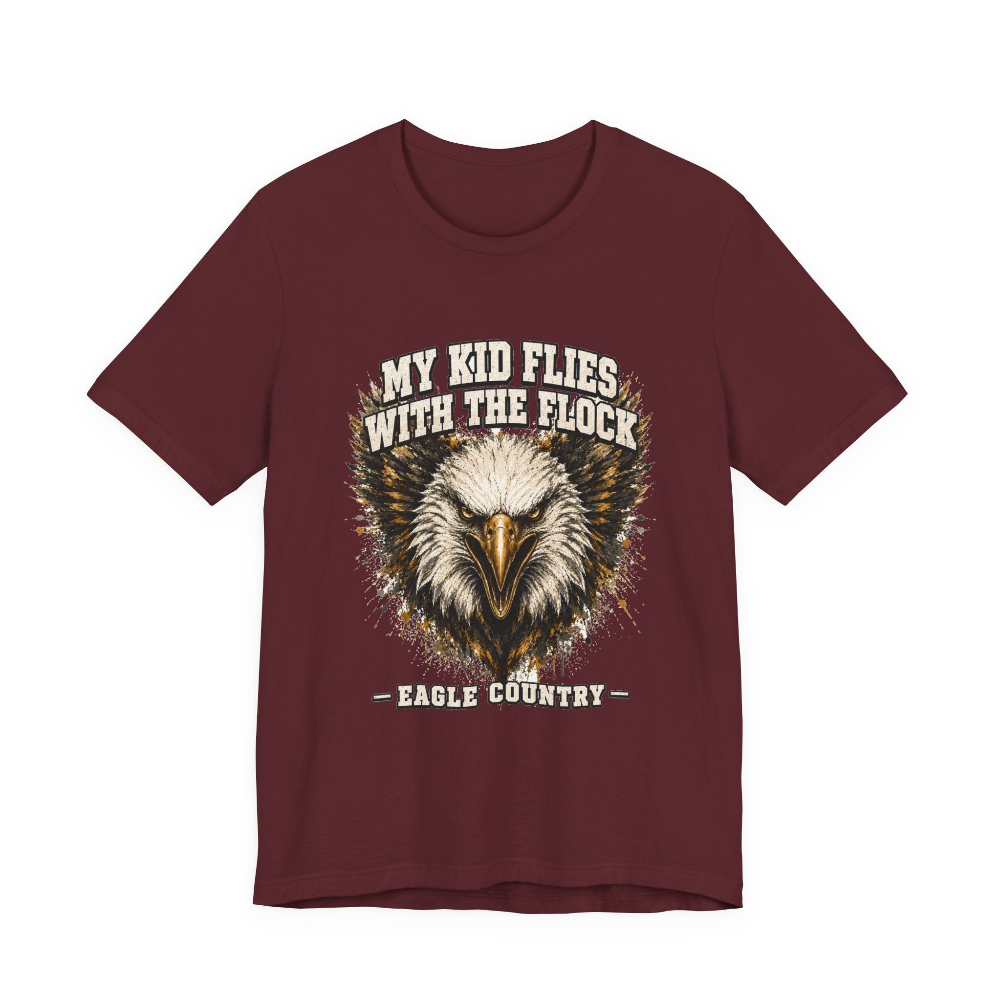 My Kid Flies With the Flock — Eagle Country Gold & White Tee