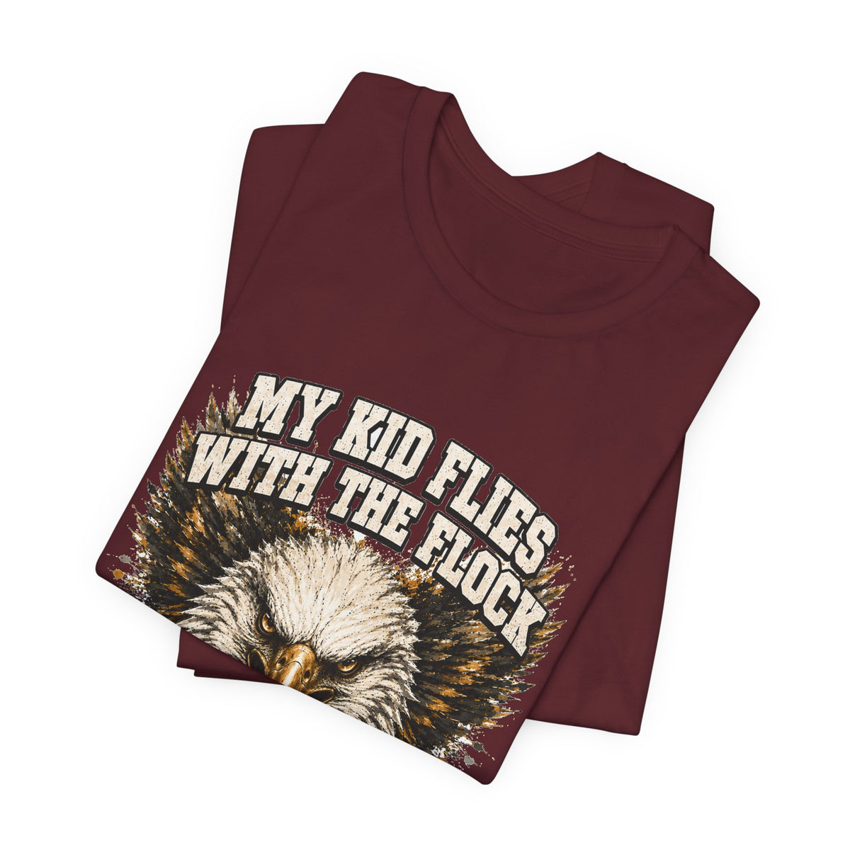 My Kid Flies With the Flock — Eagle Country Gold & White Tee