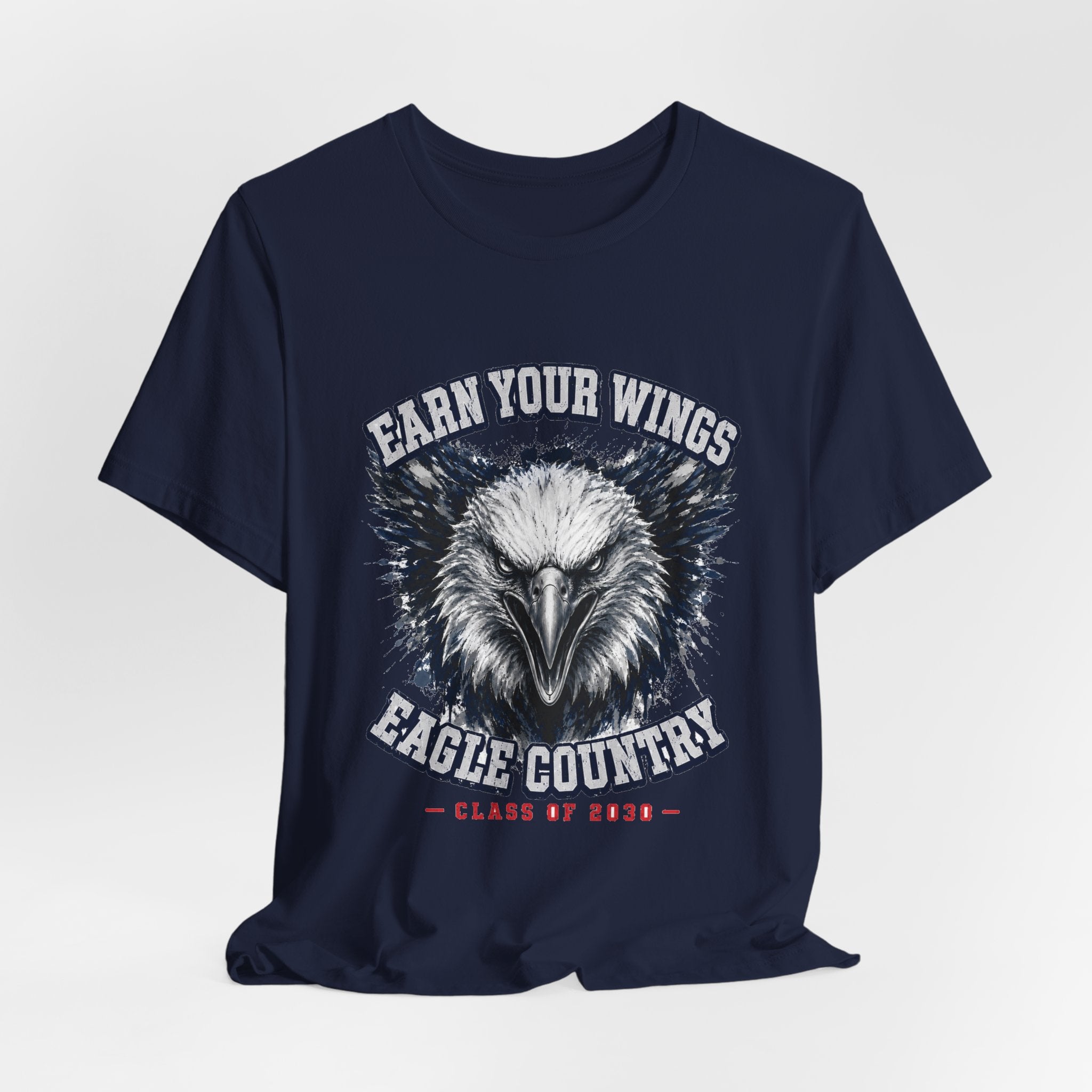 Earn Your Wings — Eagle Country 2030 Blue & White Tee