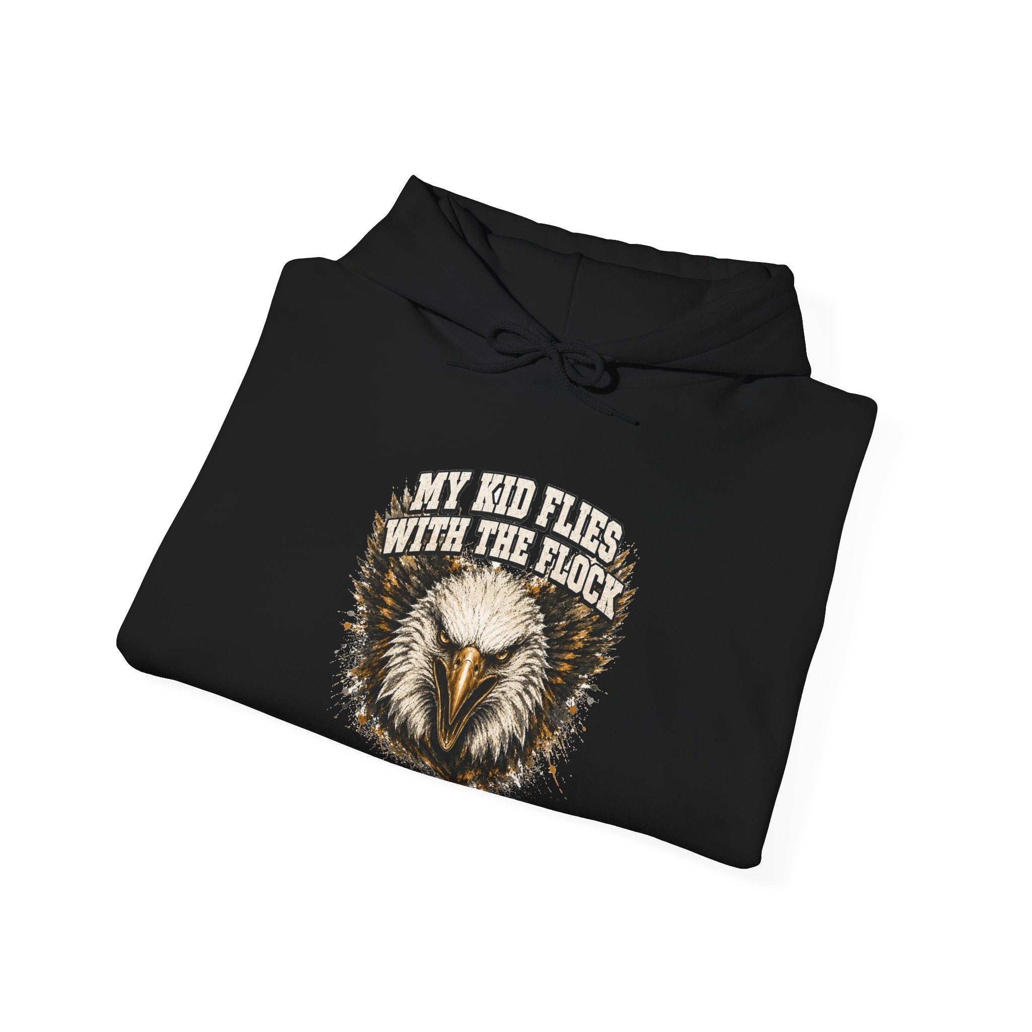 My Kid Flies With the Flock — Eagle Country Gold & White Hoodie
