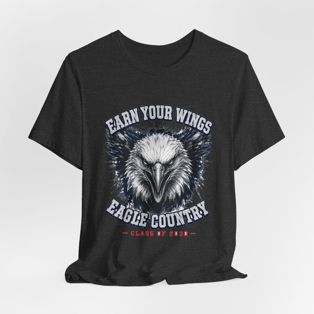 Earn Your Wings — Eagle Country 2030 Blue & White Tee