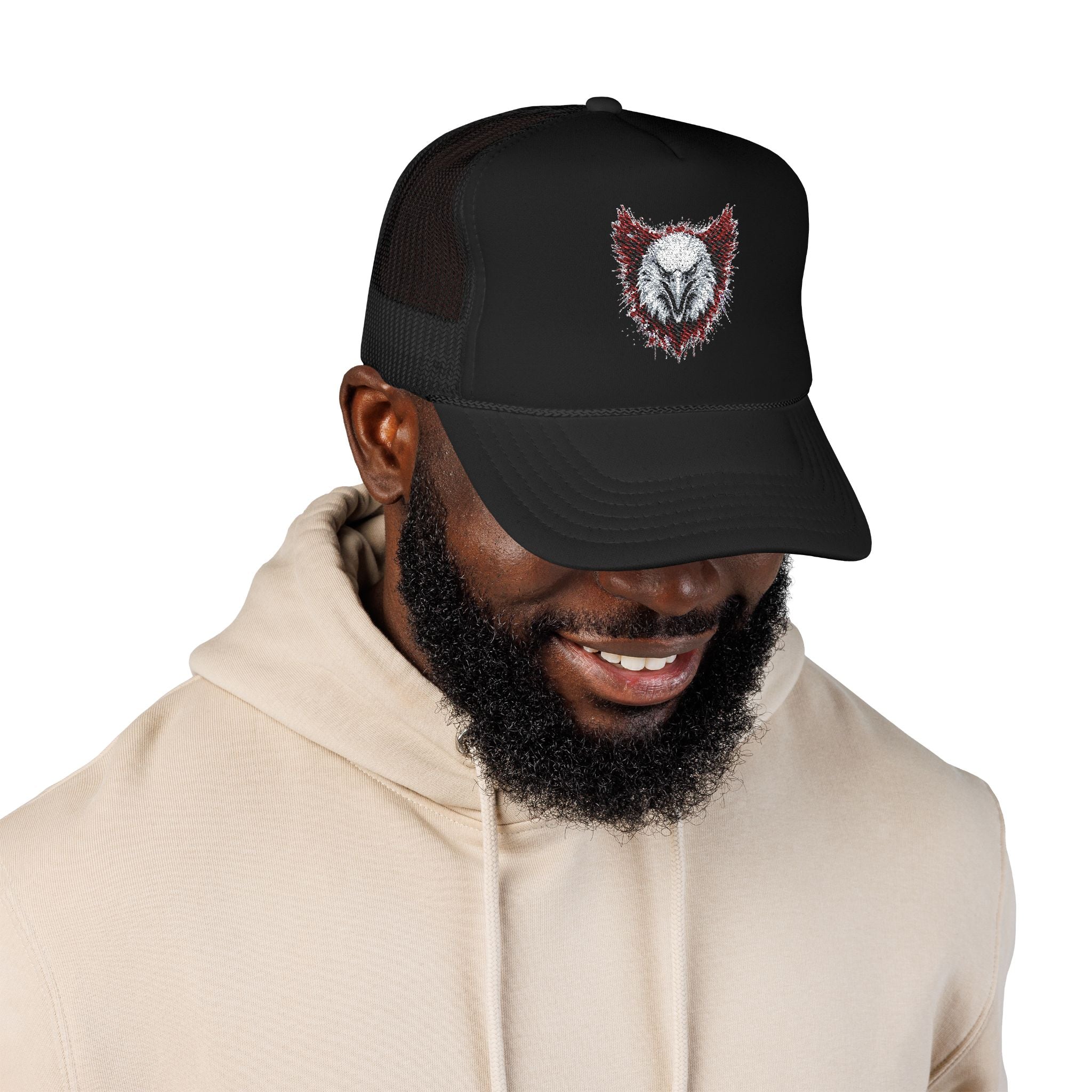 Eagle (Black & Red) — Foam Trucker Hat