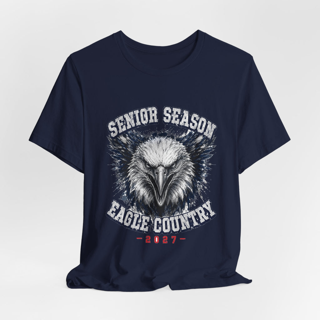Senior Season — Eagle Country 2027 Blue & White Tee