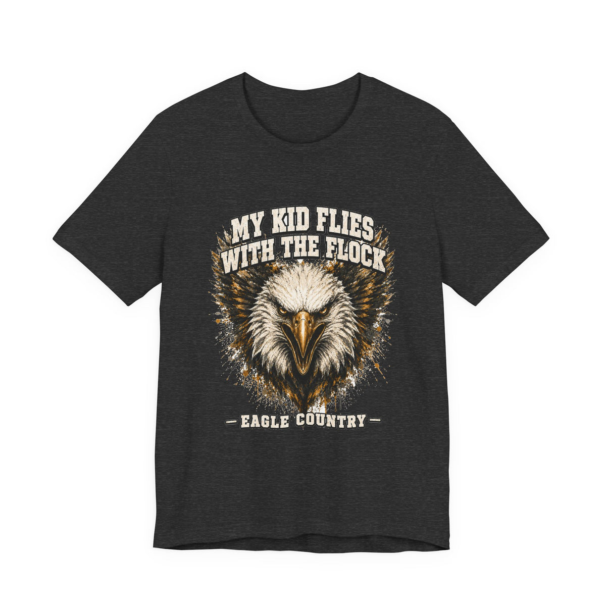 My Kid Flies With the Flock — Eagle Country Gold & White Tee