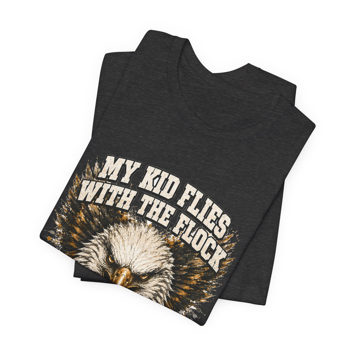 My Kid Flies With the Flock — Eagle Country Gold & White Tee