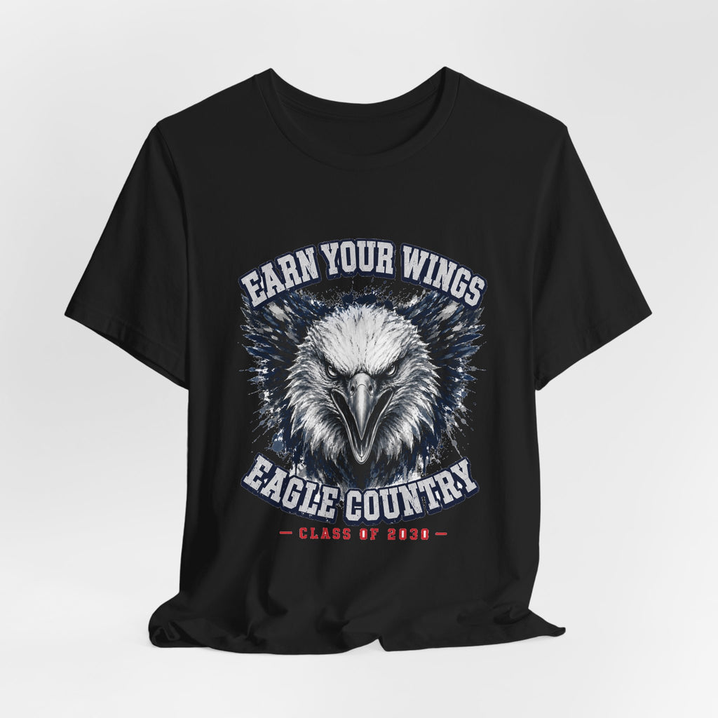 Earn Your Wings — Eagle Country 2030 Blue & White Tee