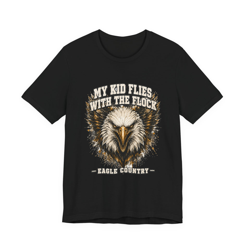 My Kid Flies With the Flock — Eagle Country Gold & White Tee
