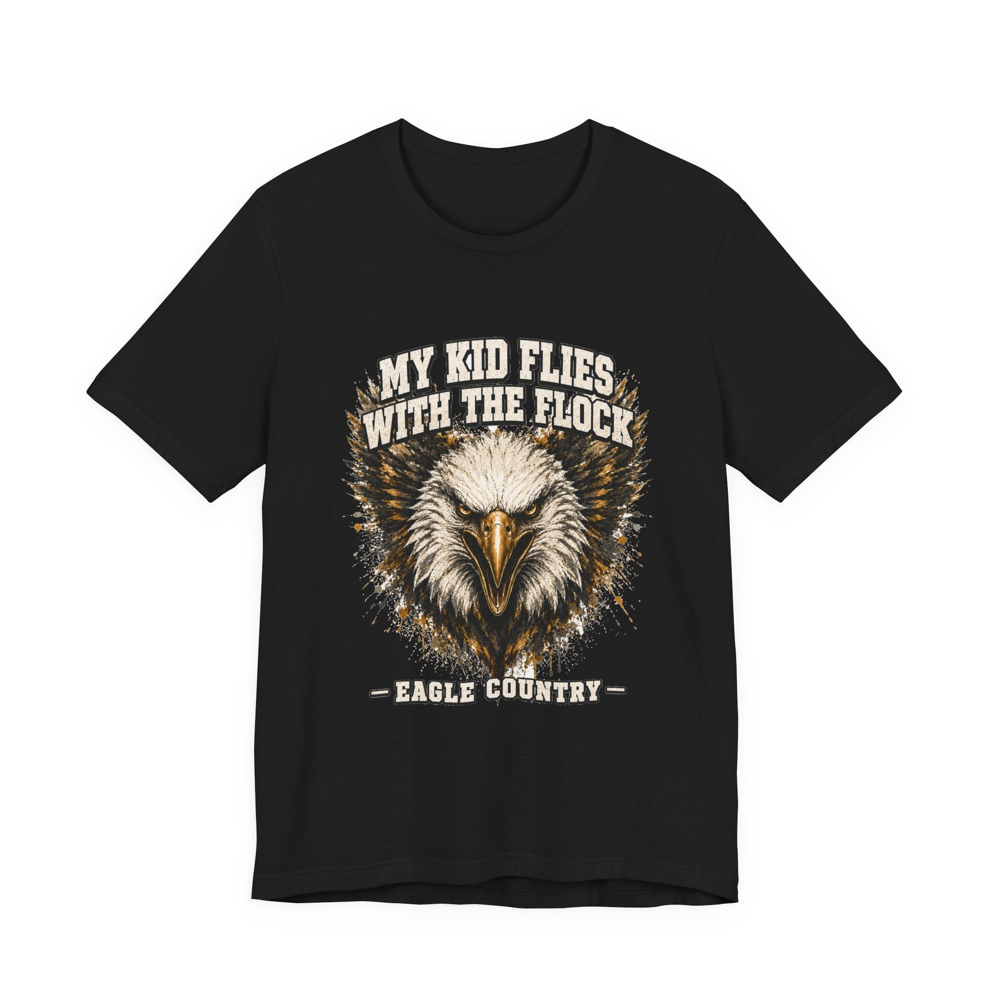 My Kid Flies With the Flock — Eagle Country Gold & White Tee