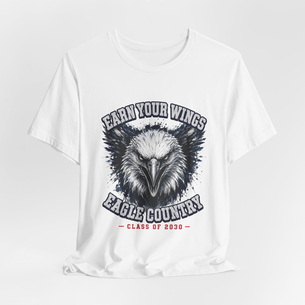 Earn Your Wings — Eagle Country 2030 Blue & White Tee