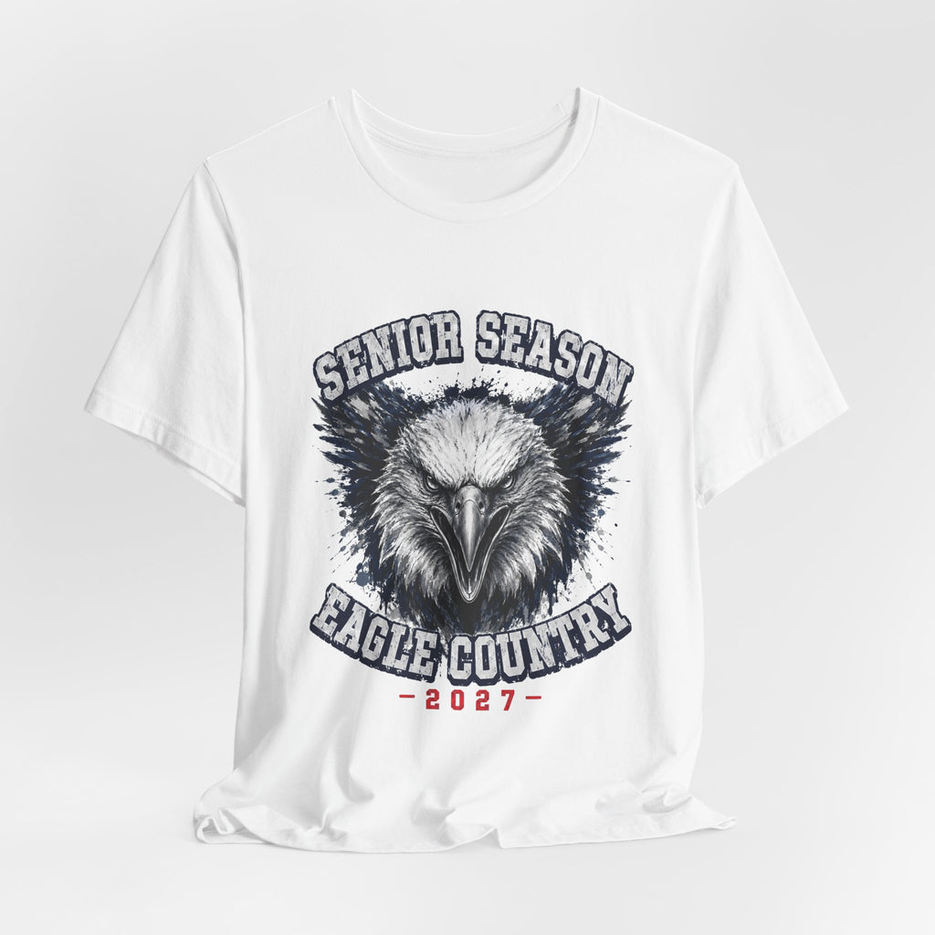 Senior Season — Eagle Country 2027 Blue & White Tee