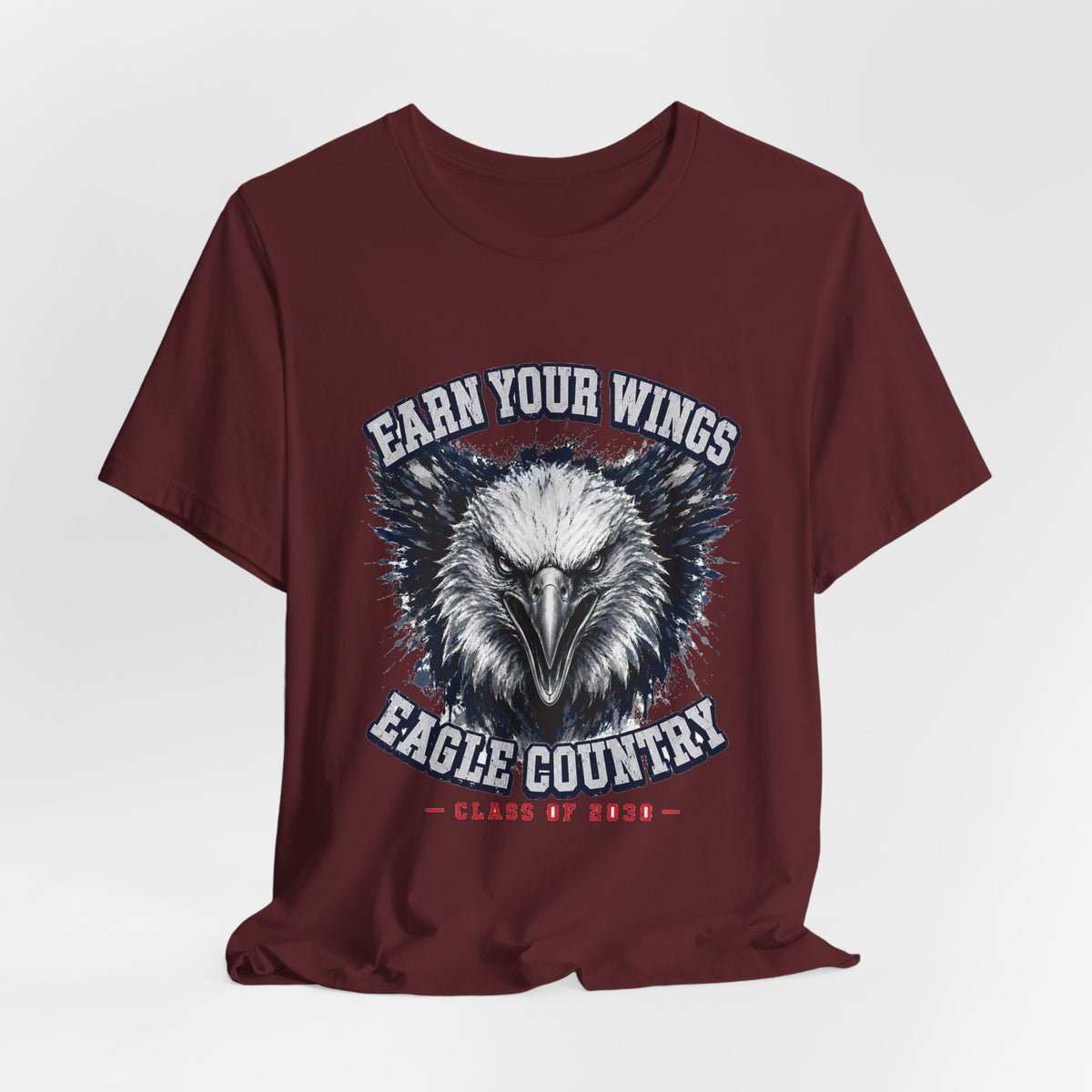 Earn Your Wings — Eagle Country 2030 Blue & White Tee