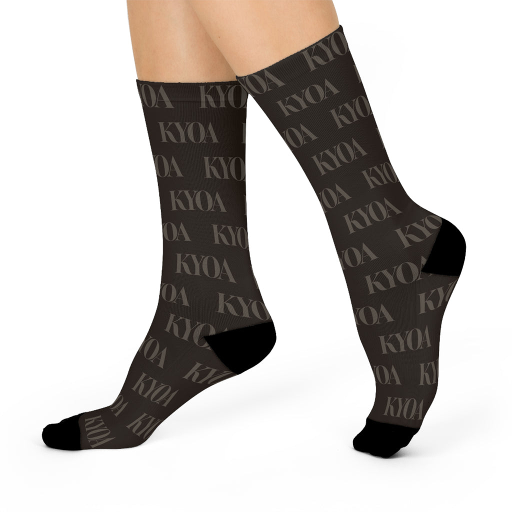 KYOA — Monogram Cushioned Crew Sock (Espresso)