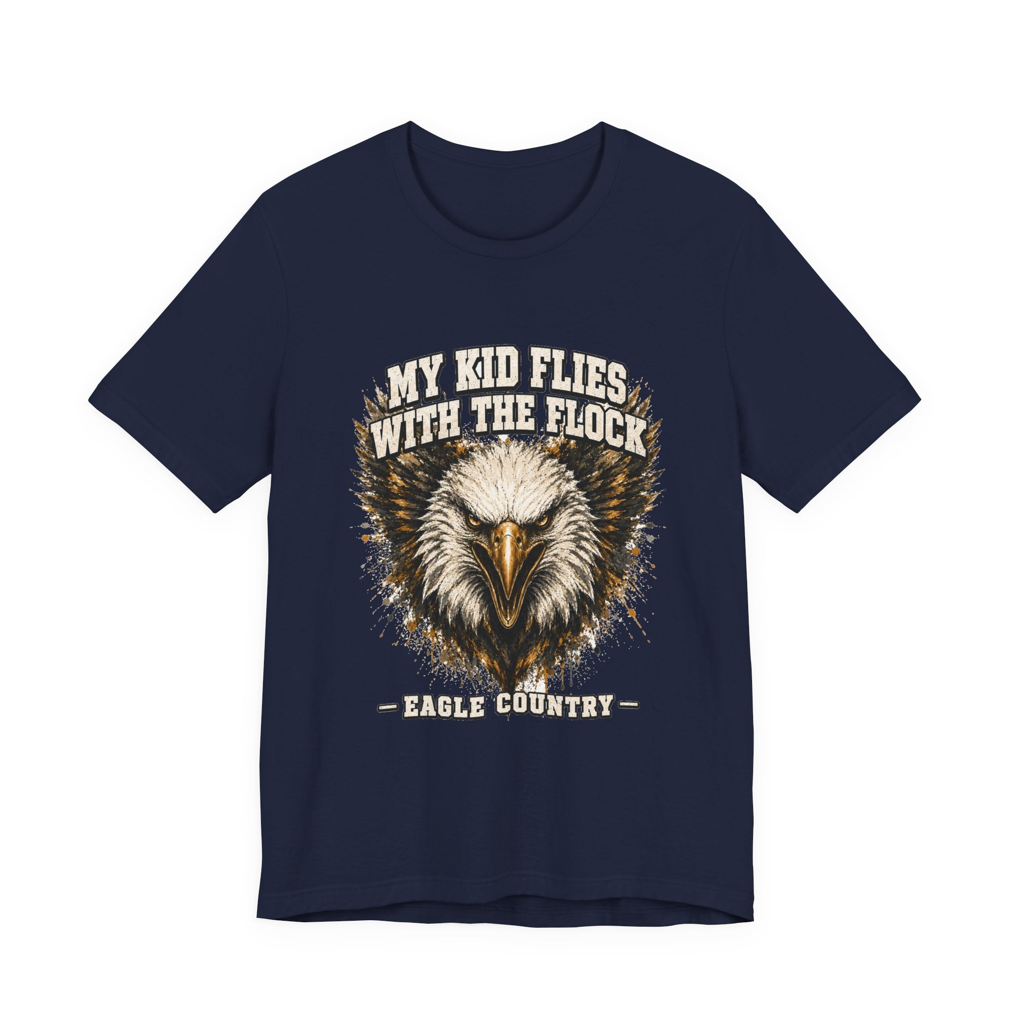 My Kid Flies With the Flock — Eagle Country Gold & White Tee